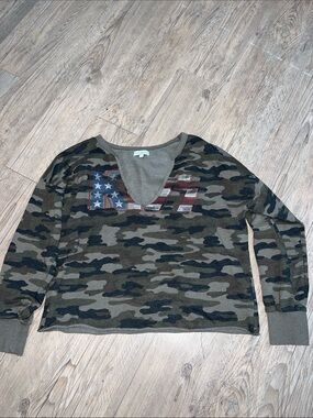 Lucky Brand Olive Green Camo Jacket with Fleece Lining